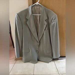 Terzo Uomo Green Check Blazer Mens 42R Italian Style Mini Check Suit Jacket